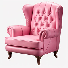 photography of a pink armchair isolated on a transparent background created with Generative Ai