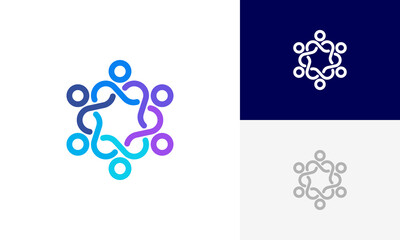 Community People, Social Community, Human Family, Community Teamwork Logo Design