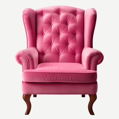 photography of a pink armchair isolated on a transparent background created with Generative Ai