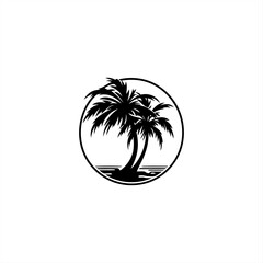 Fototapeta na wymiar Palm tree logo design vector illustration