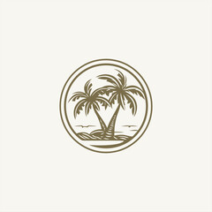 Fototapeta na wymiar Palm tree logo design vector illustration