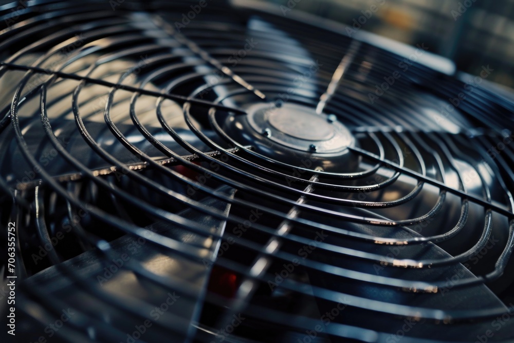 Aufkleber A close-up view of a table fan. This versatile image can be used to depict various concepts related to cooling, ventilation, and comfort