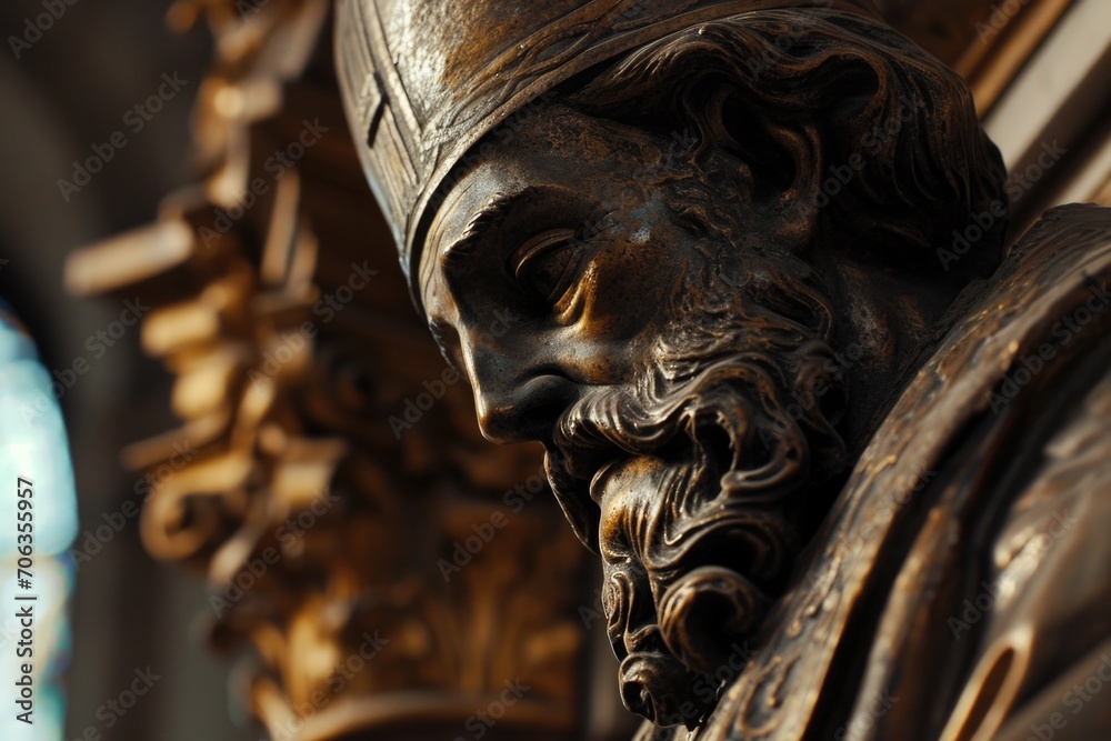 Aufkleber A close up view of a statue depicting a man. Suitable for various uses