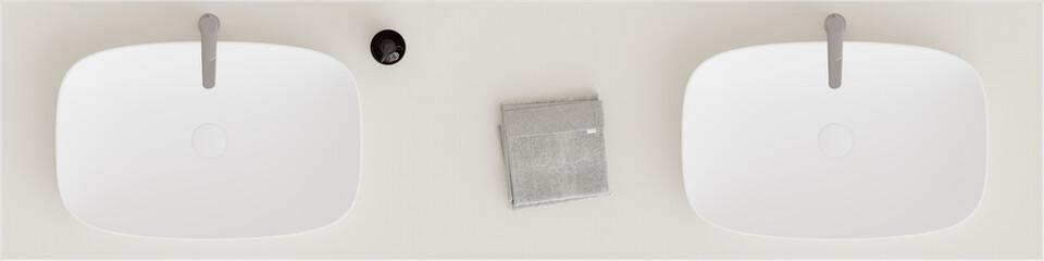 Top view isolated png double vanity , architecture plans layout