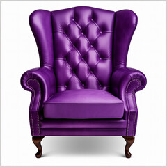 photography of a purple armchair isolated on a transparent background created with Generative Ai