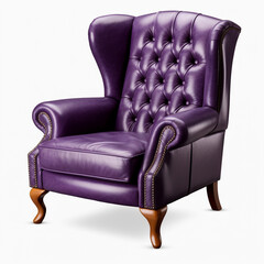 photography of a purple armchair isolated on a transparent background created with Generative Ai