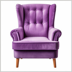photography of a purple armchair isolated on a transparent background created with Generative Ai