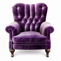 photography of a purple armchair isolated on a transparent background created with Generative Ai