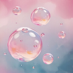 water color bubbles on light pink 10