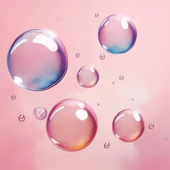 water color bubbles on light pink 11