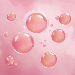 water color bubbles on light pink 9