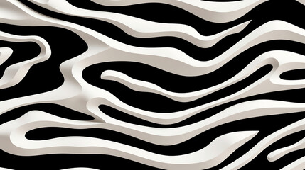 Black and white zebra pattern background, in the style of irregular organic forms, dark black and light beige, bold strokes, minimalist textiles, elongated figures, bone, strip painting
