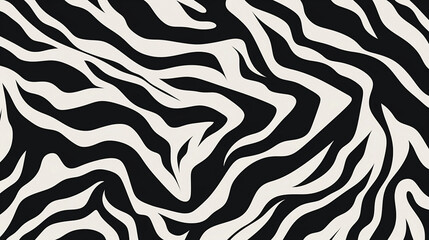 Black and white zebra pattern background, in the style of irregular organic forms, dark black and light beige, bold strokes, minimalist textiles, elongated figures, bone, strip painting