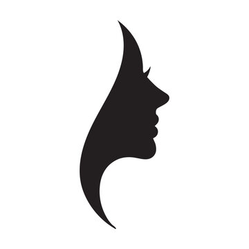 Beauty girl side face logo silhouette