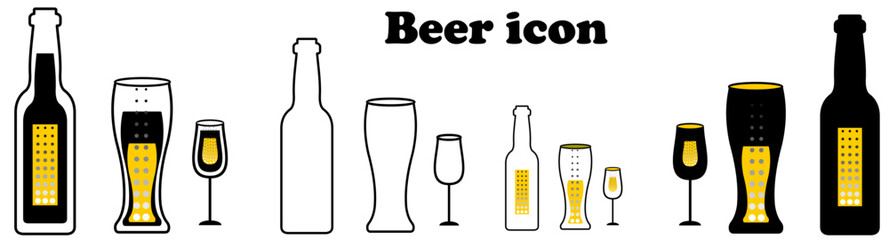 beer icon thin line for web and mobile, modern minimalistic flat design.