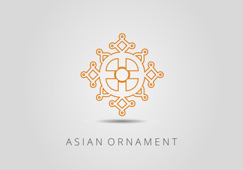 Vintage ornate linear ornaments in Kazakh traditional style. Asian floral designs. Abstract Asian elements of the national pattern of the ancient nomads of the Kyrgyz, Mongols, Kazakhs, Tatars.