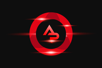 AP Red logo Design. Vector logo design for business.