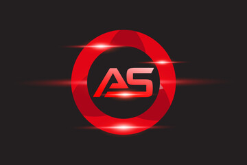 AS Red logo Design. Vector logo design for business.