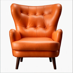 Fototapeta premium photography of an orange armchair isolated on a transparent background
