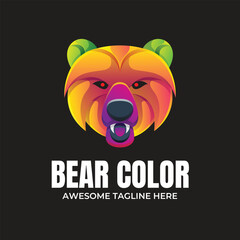 Bear Colorful Logo Design