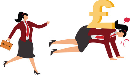 Carrying, British Currency, Pound Symbol, Punishment, Weakness, Businesswoman