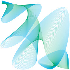 Green and Blue Abstract Gradient Wave Distorted Shape