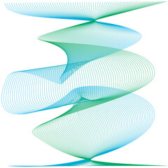 Green and Blue Abstract Gradient Wave Distorted Shape