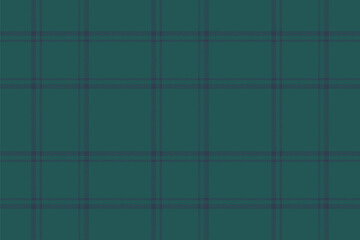 Plaid background, check seamless pattern in green. Vector fabric texture for textile print, wrapping paper, gift card or wallpaper.