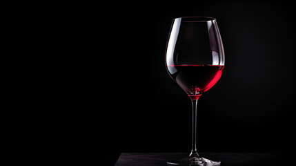  glass of red wine on black