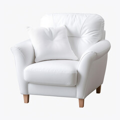 photography of a white armchair isolated on a transparent background created with Generative Ai