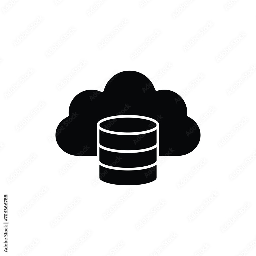 Poster cloud database icon backup icon vector