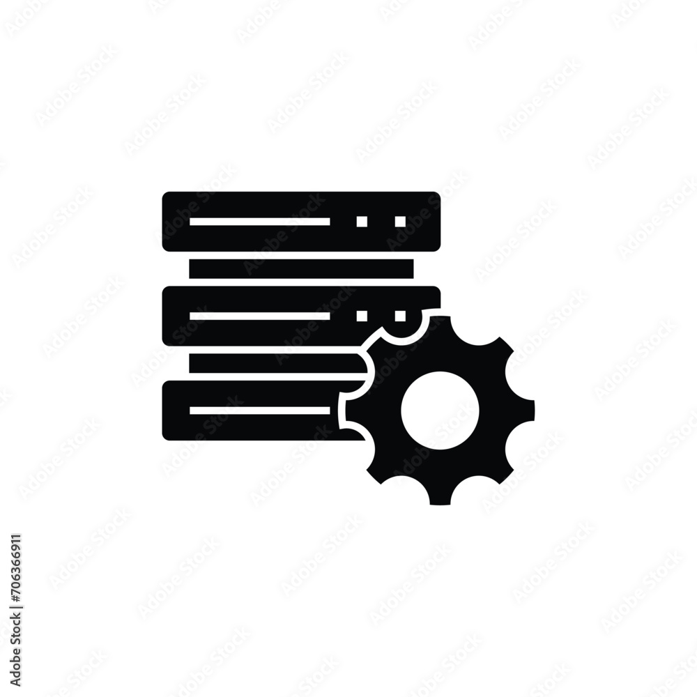 Poster computer settings server icon - vector