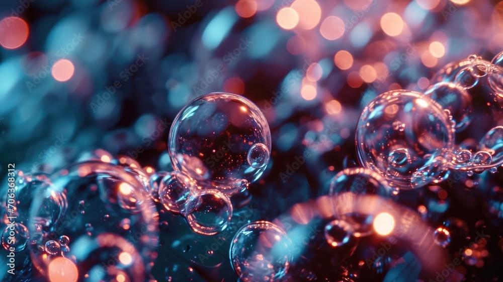 Aufkleber A mesmerizing sight of bubbles floating on top of each other. Perfect for adding a touch of whimsy and joy to any project