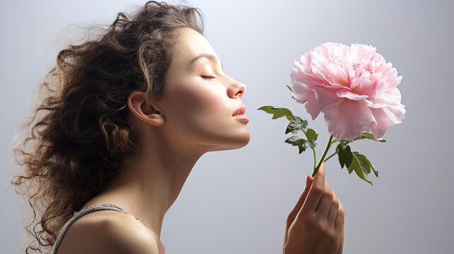 woman with rose
