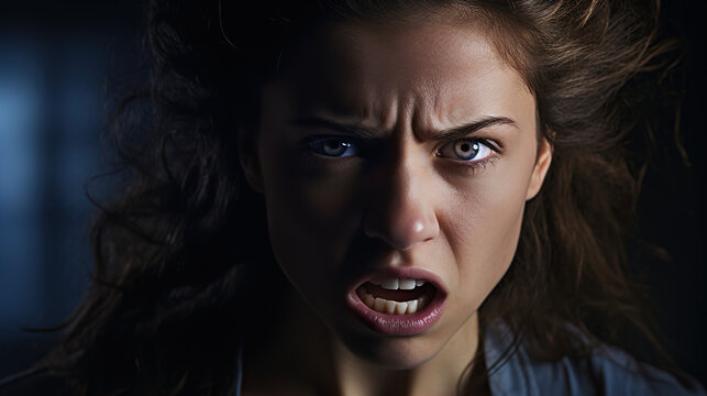 portrait of a angry woman