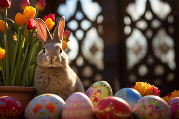 Easter Bunny with Easter Eggs