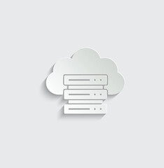 computer cloud server icon - vector 