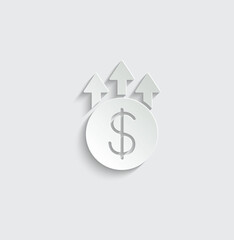 dollar rate increase icon up dollar  sign