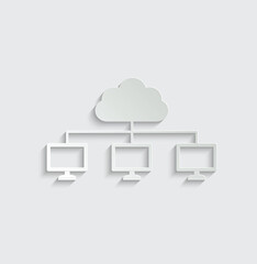 cloud connection icon. smart devices computer laptop icon   