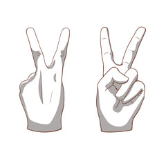 Hands gestures vector cartoon illustration 