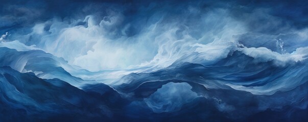 Abstract water ocean wave, indigo, navy, midnight blue texture