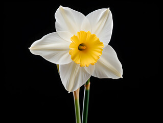 Fototapeta premium Narcissus flower in studio background, single Narcissus flower, Beautiful flower images