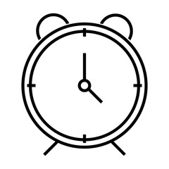 Alarm clock line icon. Time, hands, minutes, alarm clock, dial, mechanism, second, numbers, timer, chronometer. Vector icon for business and advertising