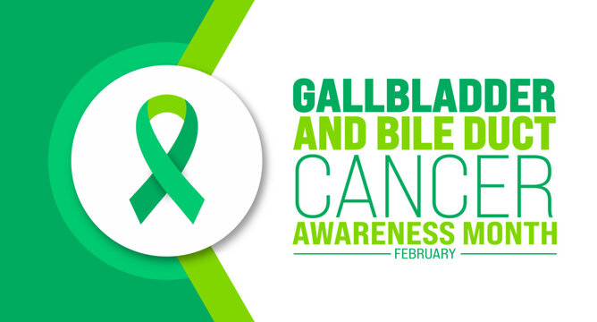 February is Gallbladder and Bile Duct Cancer Awareness Month background template. Holiday concept. background, banner, placard, card, and poster design template with text inscription and standard