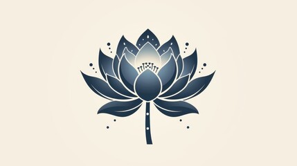 A blue lotus flower on a white background.