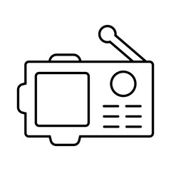 Radio line icon. Wave, broadcasting, receiver, broadcast, frequency, music, antenna, sound, announcer, transmitter. Vector icon for business and advertising