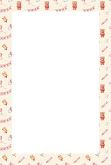 teddy bear with red heart , pink pencil , heart air balloon , pastel ice cream for Valentine's Day pattern , love card decoration.