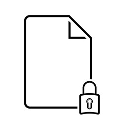 File with lock line icon. Protection, security, data, information, password, key, computer, corporation. Vector icon for business and advertising