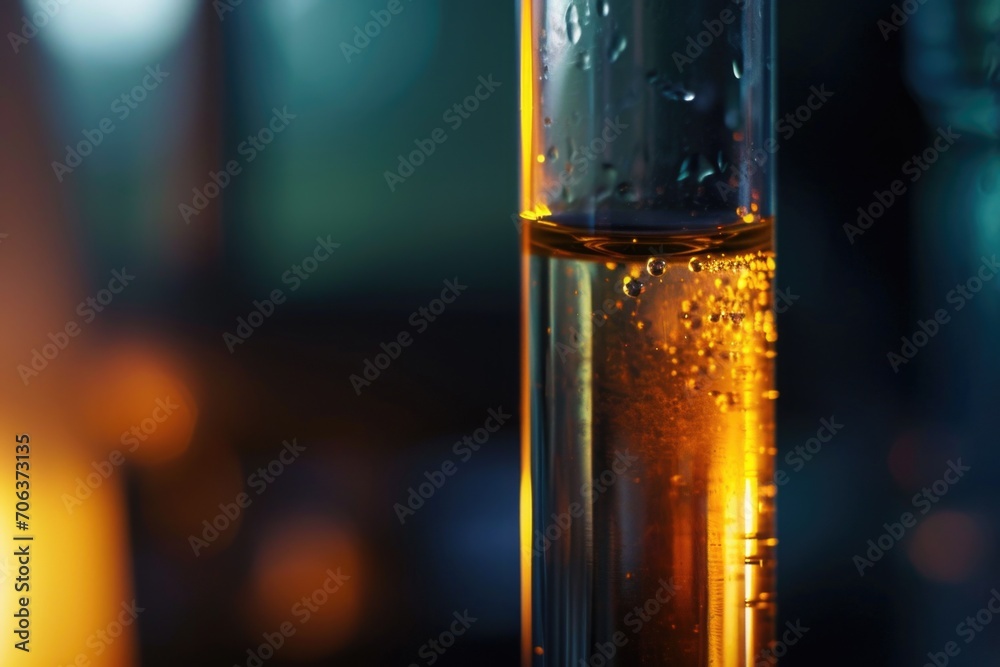 Poster a glass filled with liquid sitting on top of a table. suitable for various uses