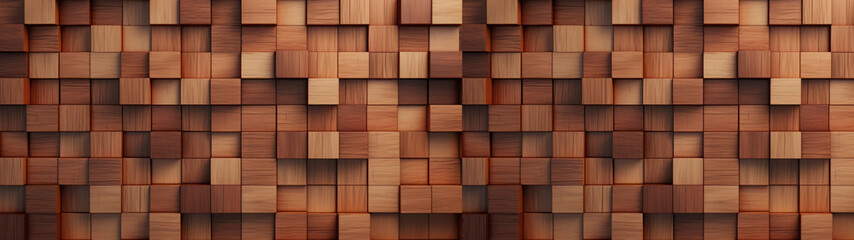 Abstract geometric brown 3d texture wall, with squares and cubes as background, textured wallpaper